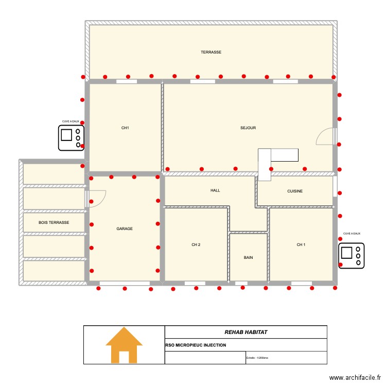 BROQUAIRE. Plan de 14 pièces et 148 m2