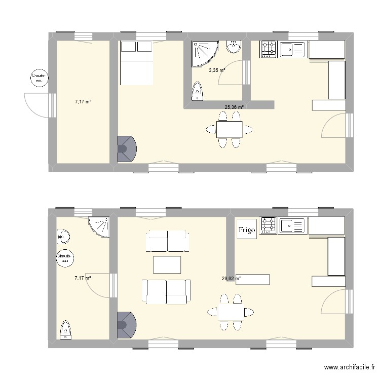 Nivi. Plan de 5 pièces et 73 m2