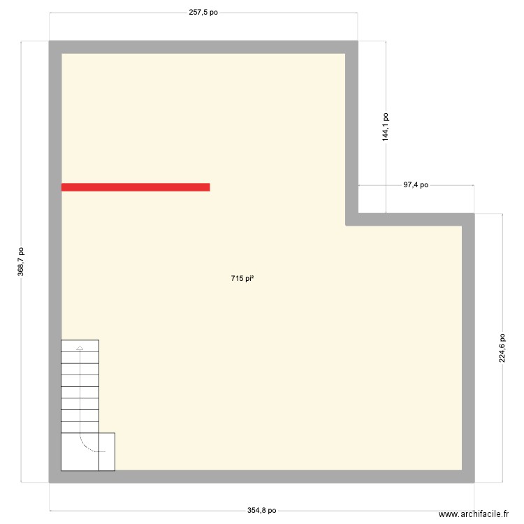 Sous-sol. Plan de 1 pièce et 66 m2