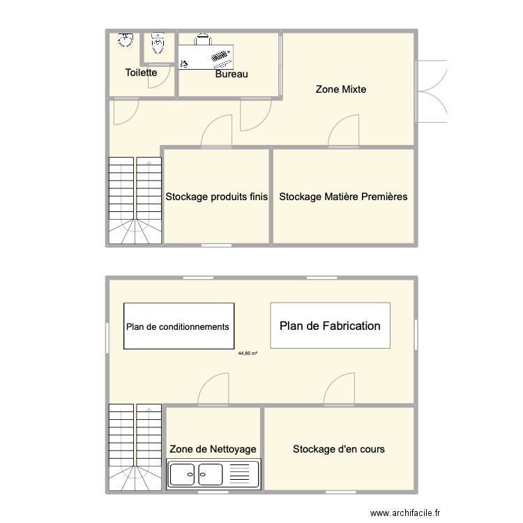 Ankadindravola. Plan de 8 pièces et 132 m2