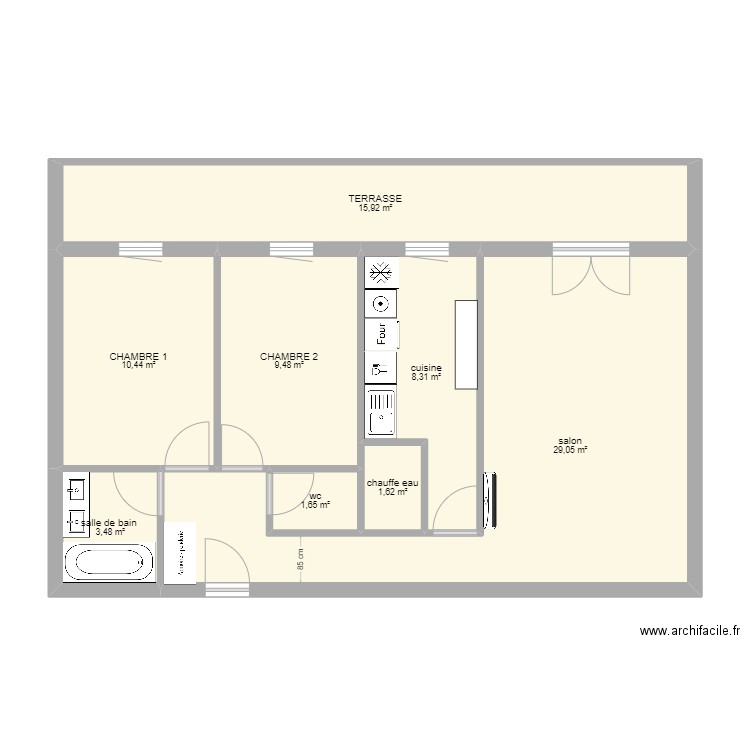 TOULOUSE ESPILETTE. Plan de 8 pièces et 80 m2