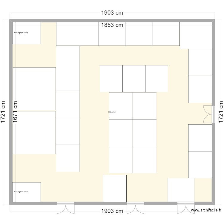 bedc. Plan de 1 pièce et 310 m2