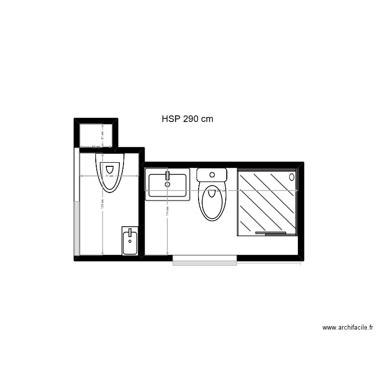 ALLETRU. Plan de 3 pièces et 3 m2