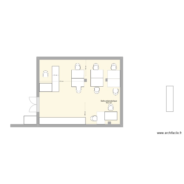 Salle Accueil LPA V4. Plan de 1 pièce et 46 m2