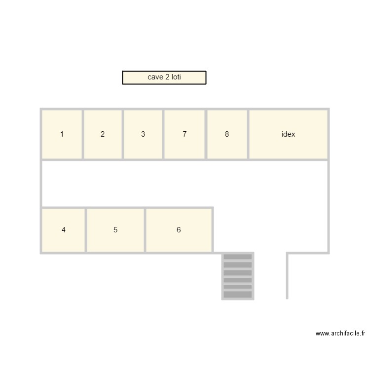 cave 2 loti. Plan de 16 pièces et 13 m2