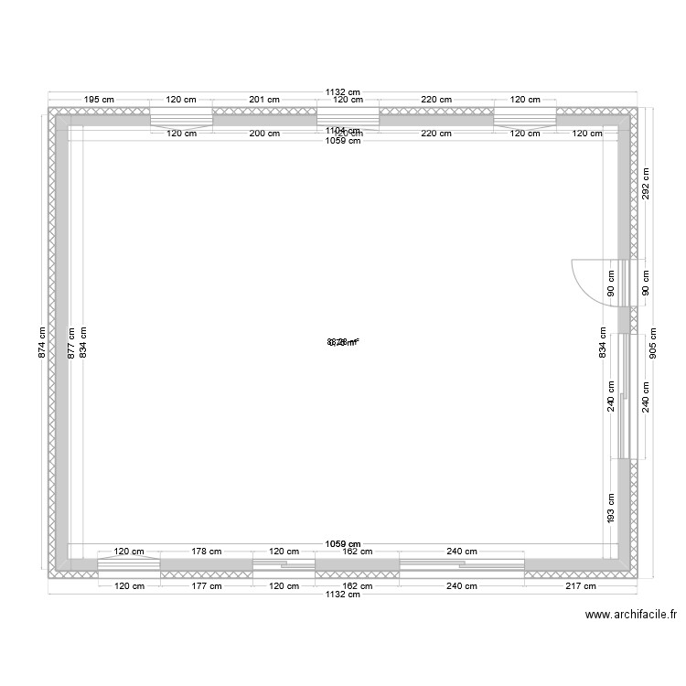 MAISON DESSUS. Plan de 2 pièces et 185 m2