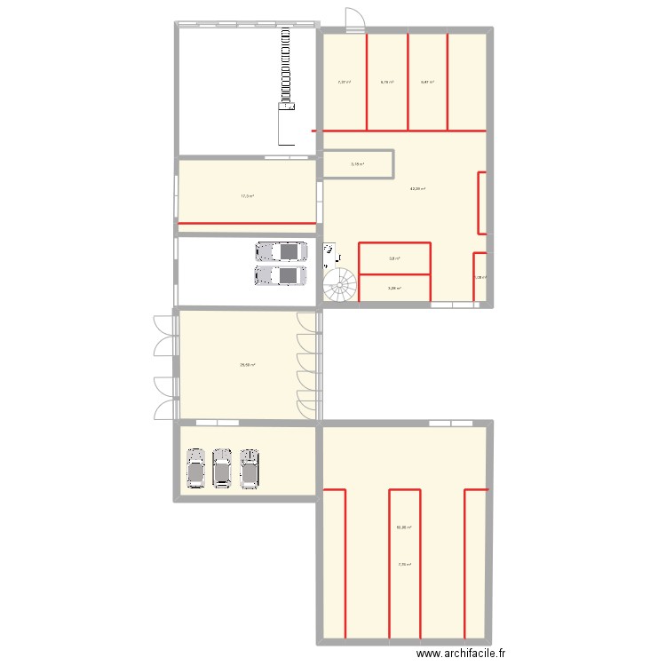 taf . Plan de 13 pièces et 192 m2