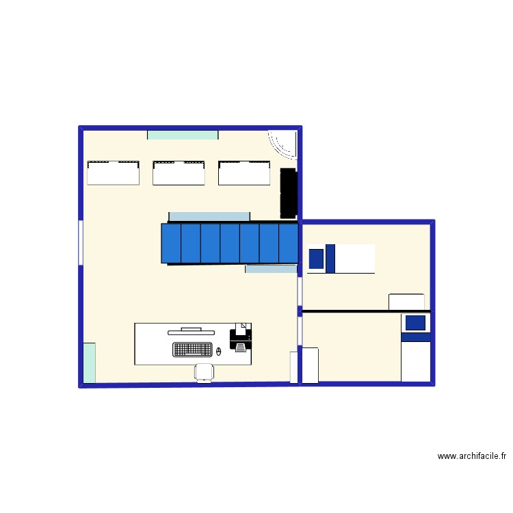 rez de chaussee institut. Plan de 3 pièces et 11 m2