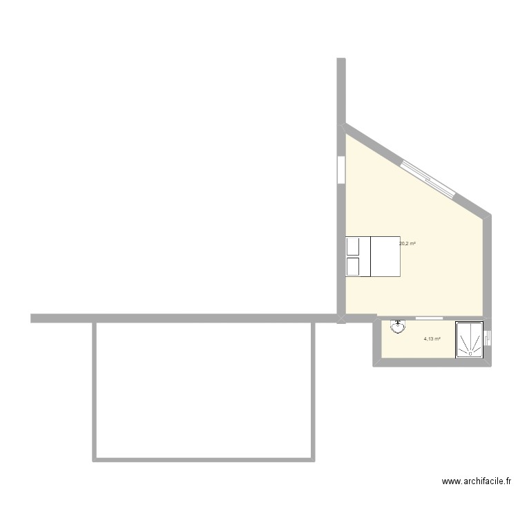 PROJET 2025. Plan de 2 pièces et 24 m2