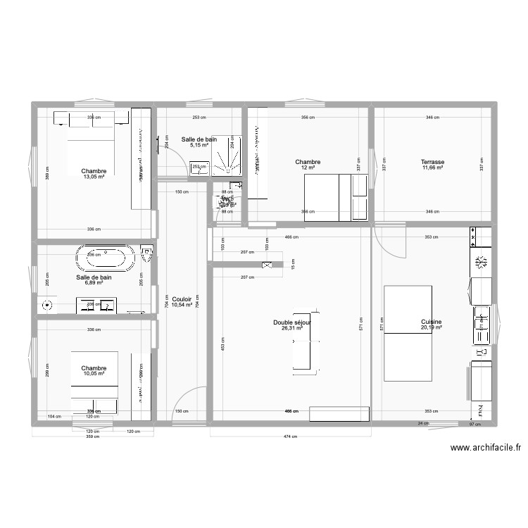 Maison . Plan de 11 pièces et 195 m2