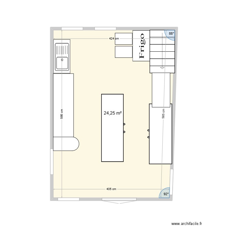 FELICIEN/MELANIE. Plan de 1 pièce et 24 m2