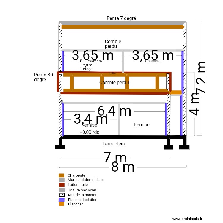 Plan coupe nord 67hvuh. Plan de 5 pièces et 14 m2