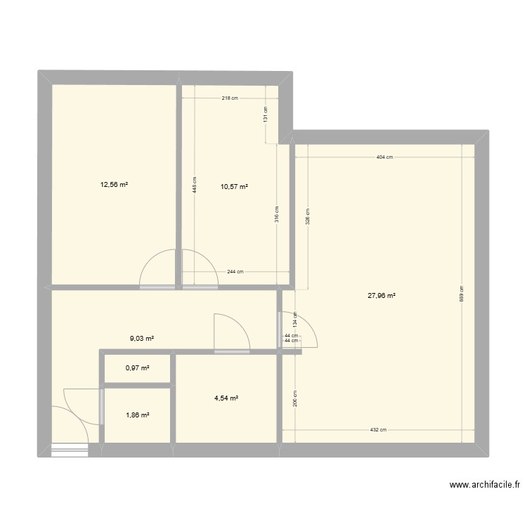 appt balma. Plan de 7 pièces et 67 m2