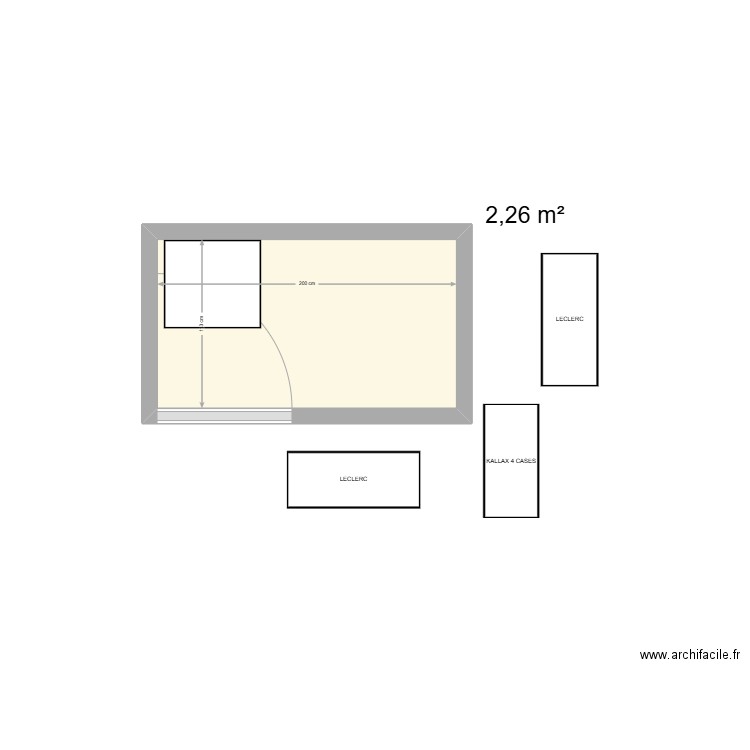 Garde manger. Plan de 1 pièce et 2 m2