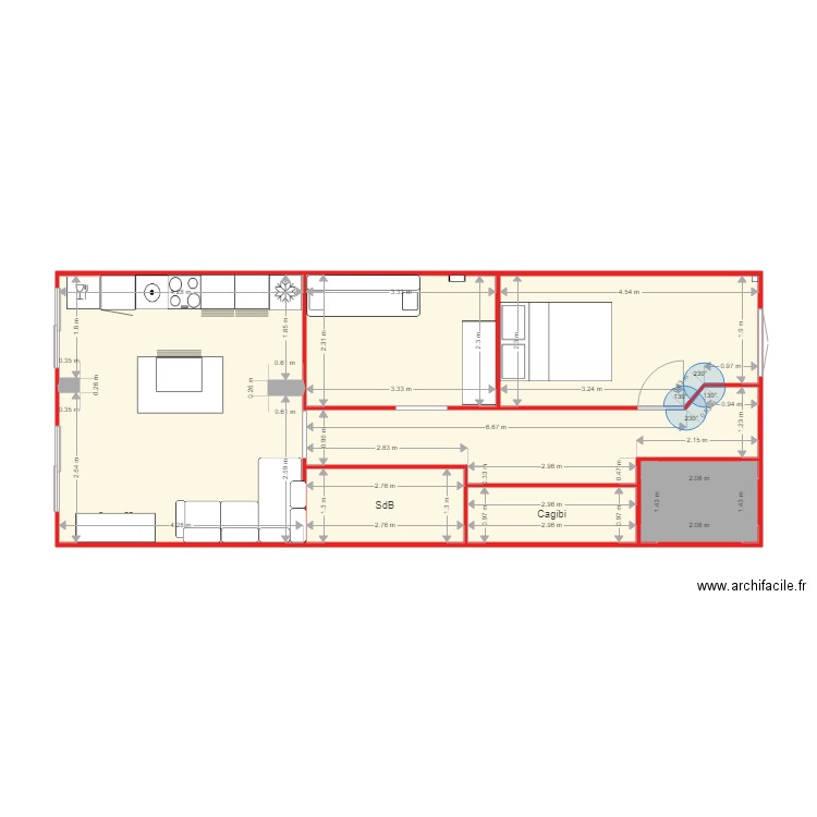 Olhao. Plan de 7 pièces et 56 m2