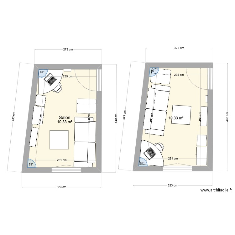 Réaménagement salon. Plan de 0 pièce et 0 m2