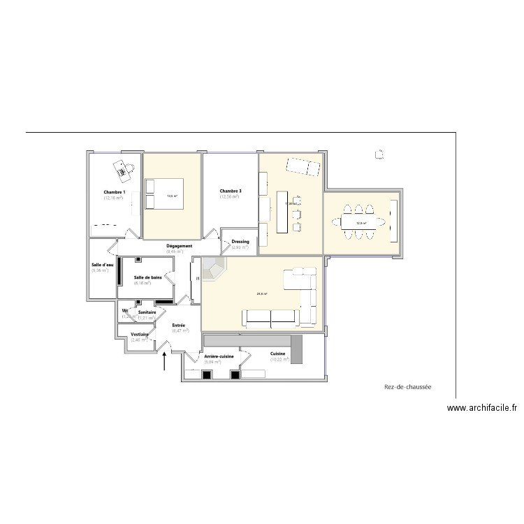 VIDA1. Plan de 4 pièces et 69 m2