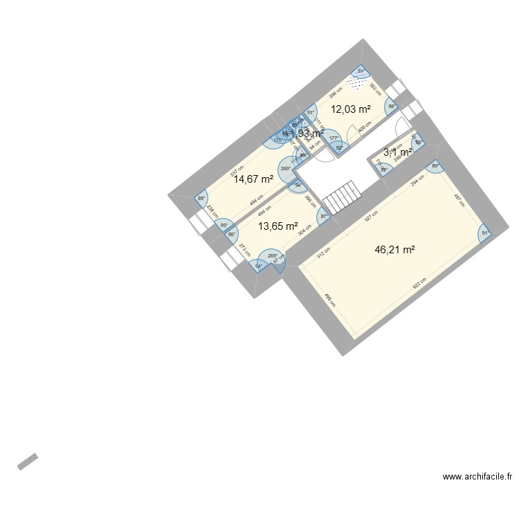 MAISON CADASTRE MODIF. Plan de 6 pièces et 92 m2