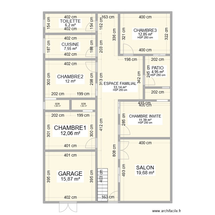 PLAN. Plan de 12 pièces et 139 m2