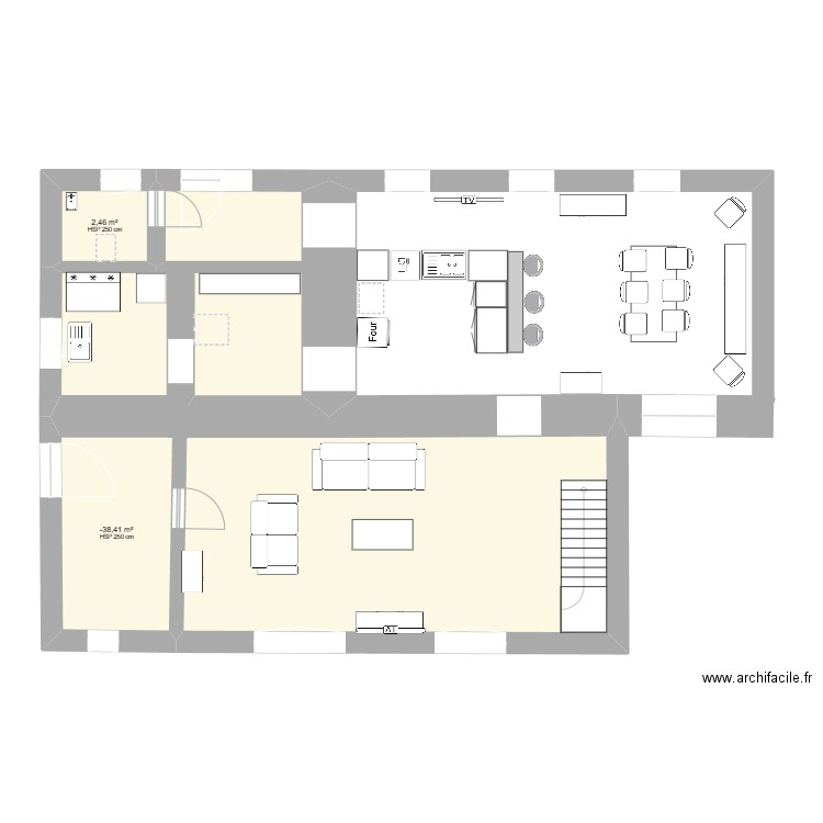 Claude Scohier ( particulier ) Dernière version. Plan de 5 pièces et 89 m2