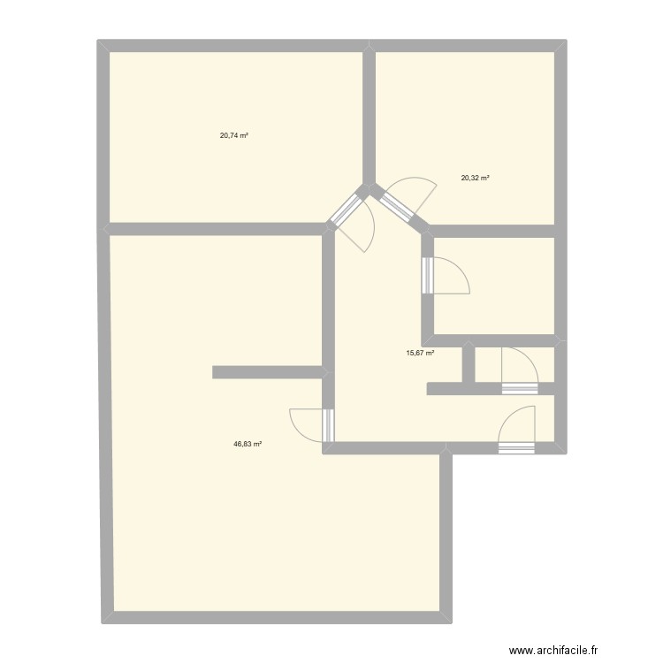 JOSE ANTONIO BORGES DA SILVA. Plan de 4 pièces et 104 m2