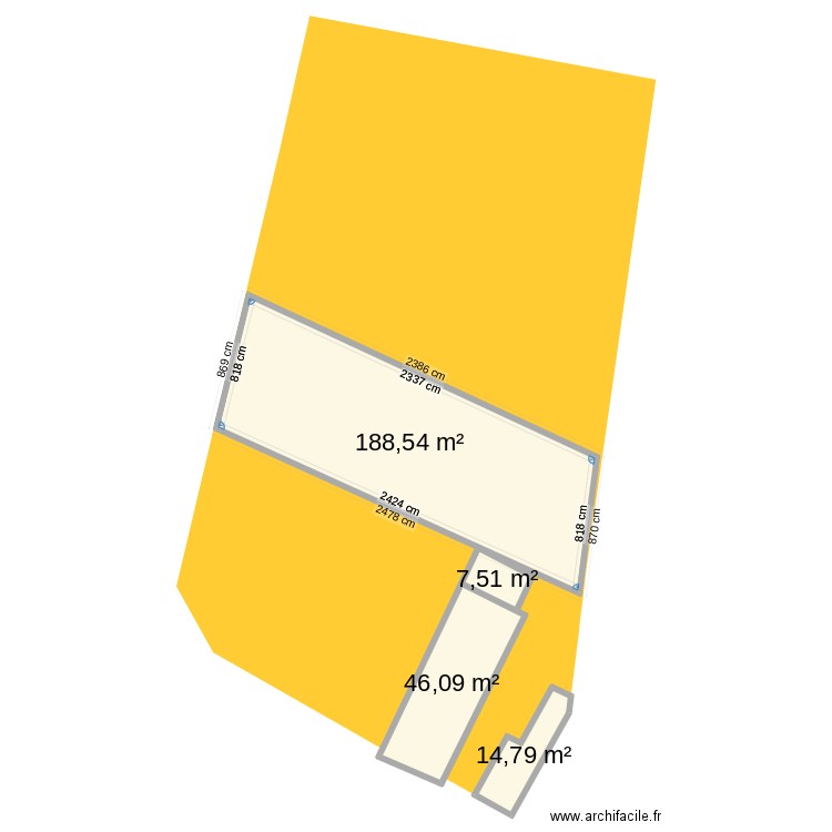 plan de masse. Plan de 4 pièces et 257 m2