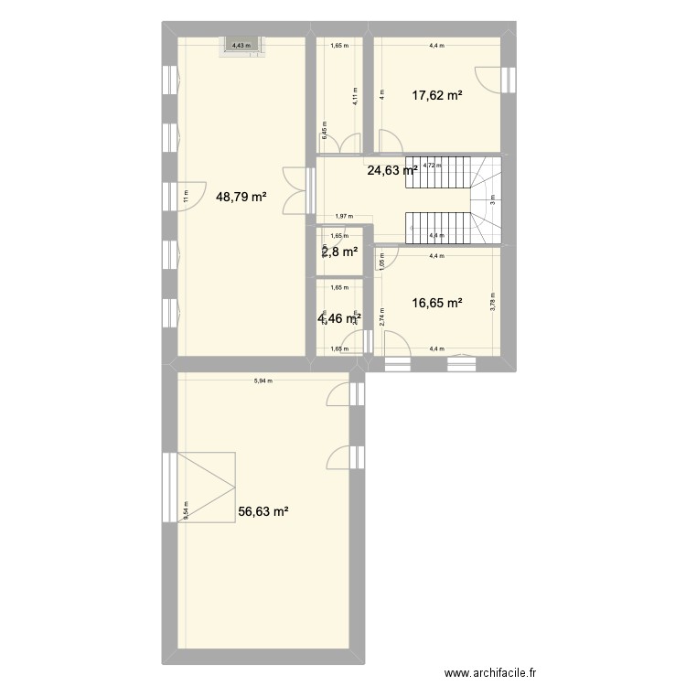 alisson rdc. Plan de 7 pièces et 172 m2