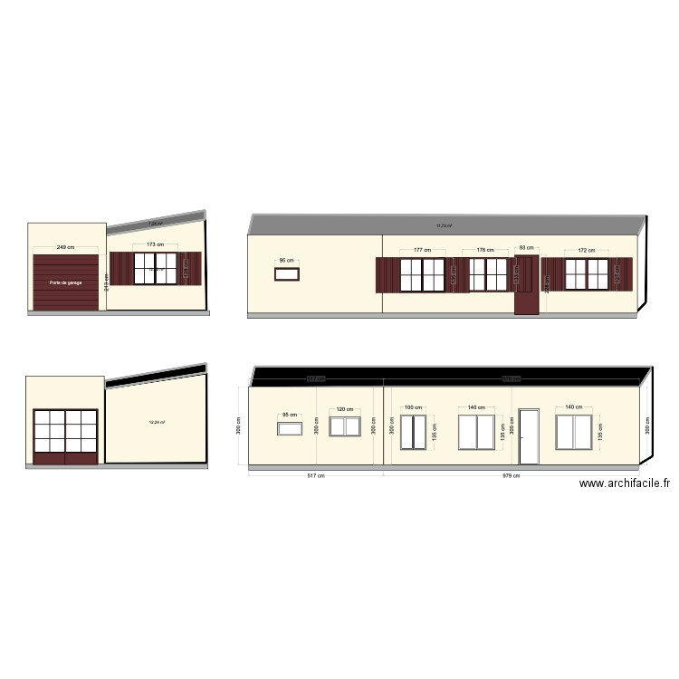 PLAN DE COUPE. Plan de 6 pièces et 50 m2