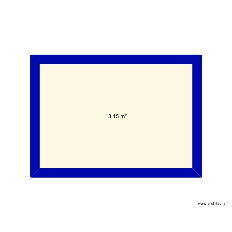 Chambre . Plan de 1 pièce et 13 m2