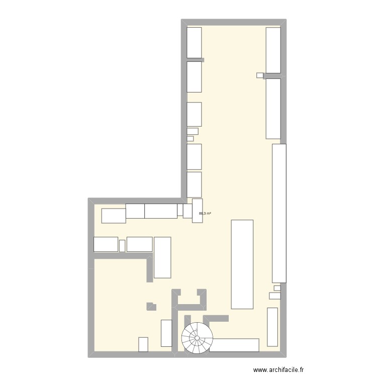 labo Meert. Plan de 1 pièce et 86 m2