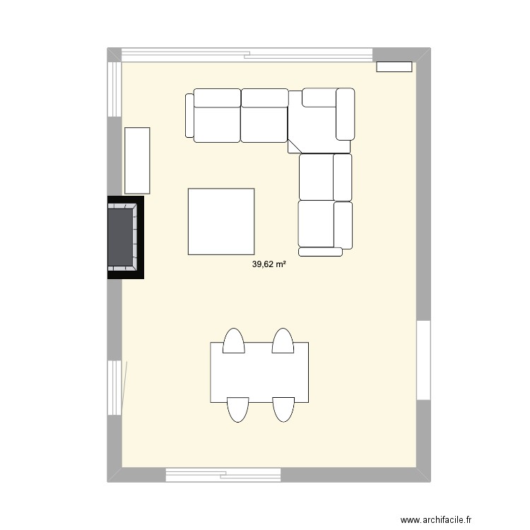 SALON. Plan de 1 pièce et 40 m2