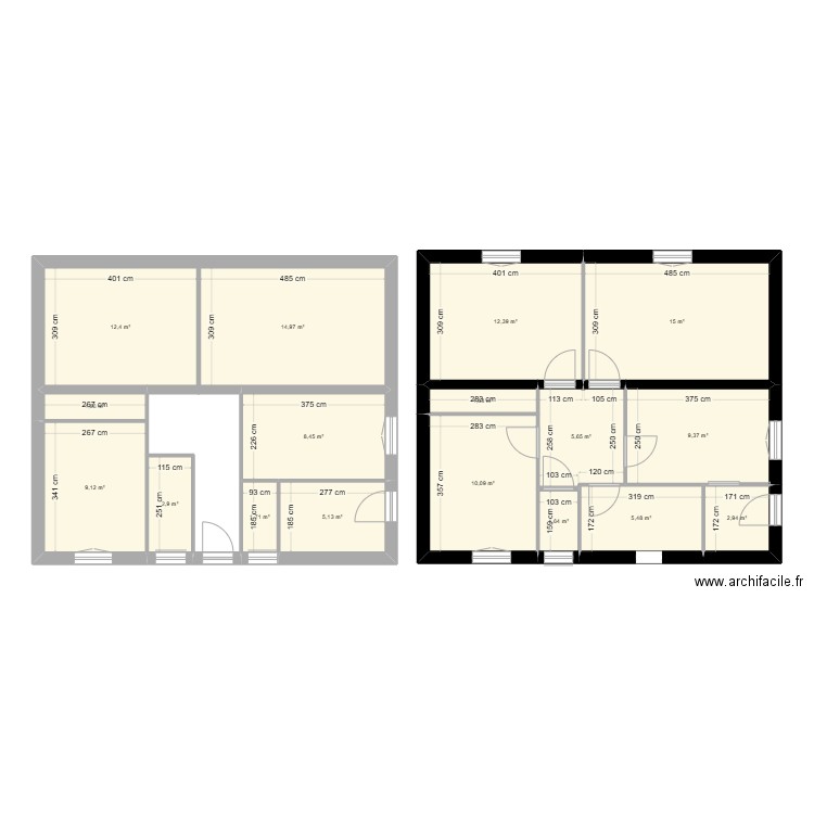 MODIFICATION LE PONTET. Plan de 17 pièces et 121 m2