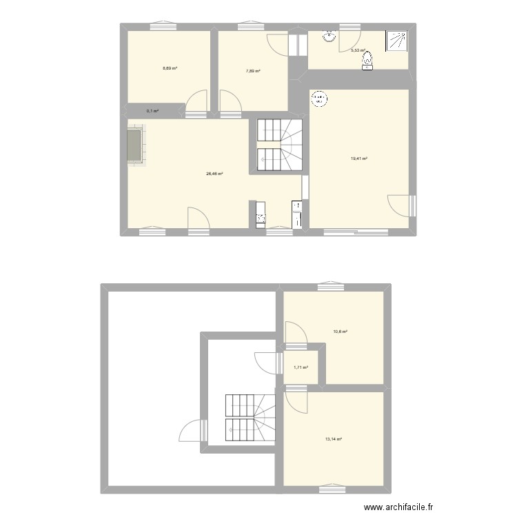 MAISON.. Plan de 9 pièces et 94 m2