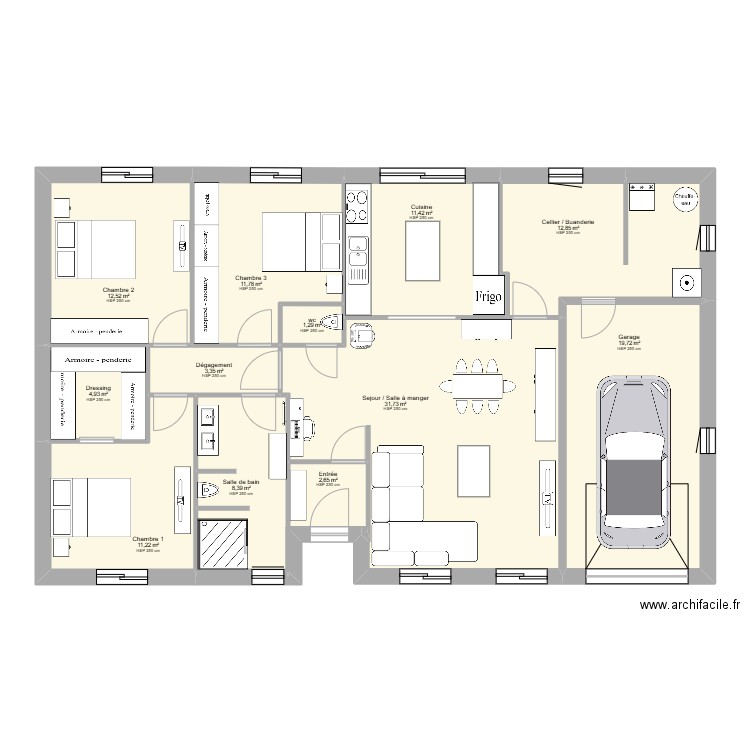 kroum et souria 3. Plan de 12 pièces et 132 m2