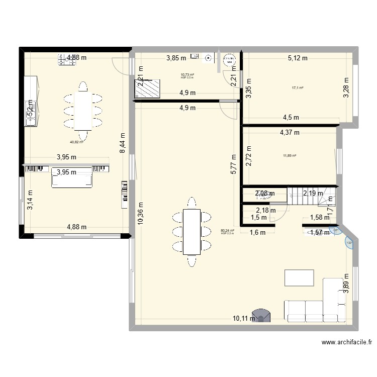 Maison. Plan de 6 pièces et 162 m2