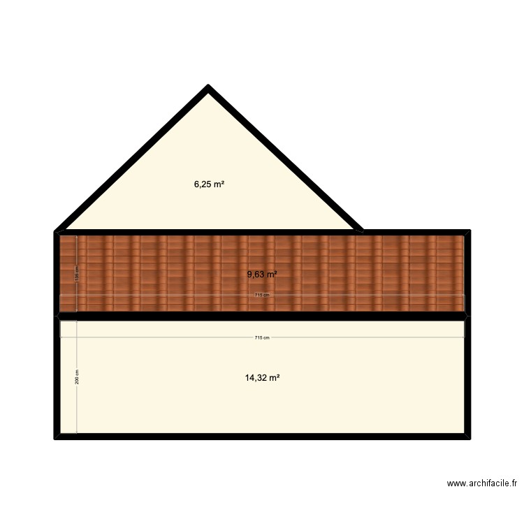 facade ouest serbonnes. Plan de 3 pièces et 30 m2