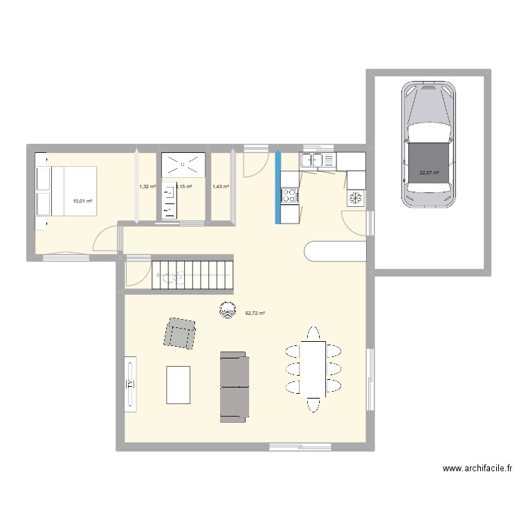 rdc_v3. Plan de 6 pièces et 101 m2