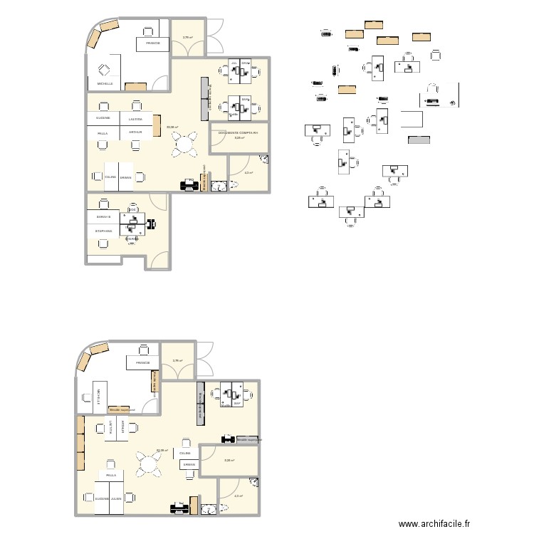 labo 1. Plan de 9 pièces et 150 m2