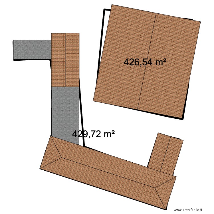 plan toiture Thaire. Plan de 2 pièces et 856 m2