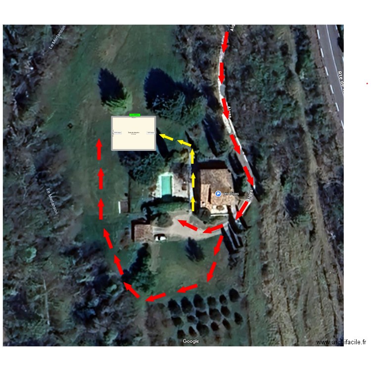 Plan d'implantation. Plan de 1 pièce et 173 m2