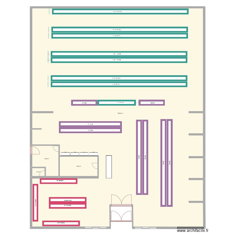 LOCAL. Plan de 4 pièces et 701 m2