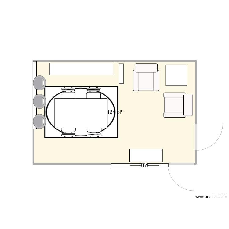 Salle à manger Manoir Wolfe. Plan de 1 pièce et 15 m2