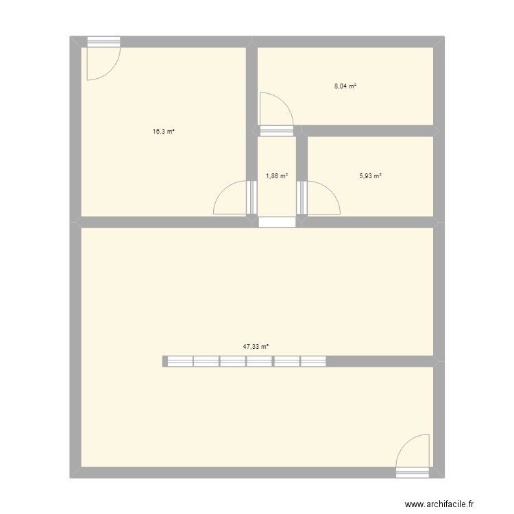 Au mil poil mérignac. Plan de 5 pièces et 79 m2