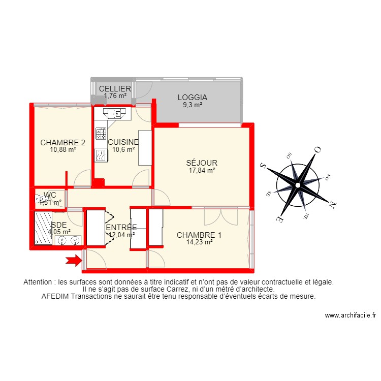 BI 21060 - . Plan de 14 pièces et 119 m2