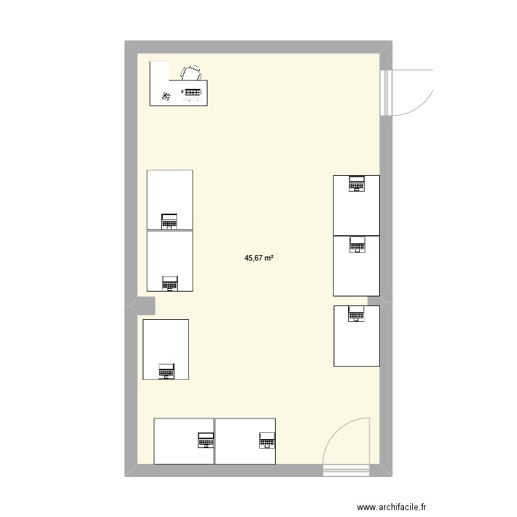 Plan salle 131 saé 2.3. Plan de 1 pièce et 46 m2