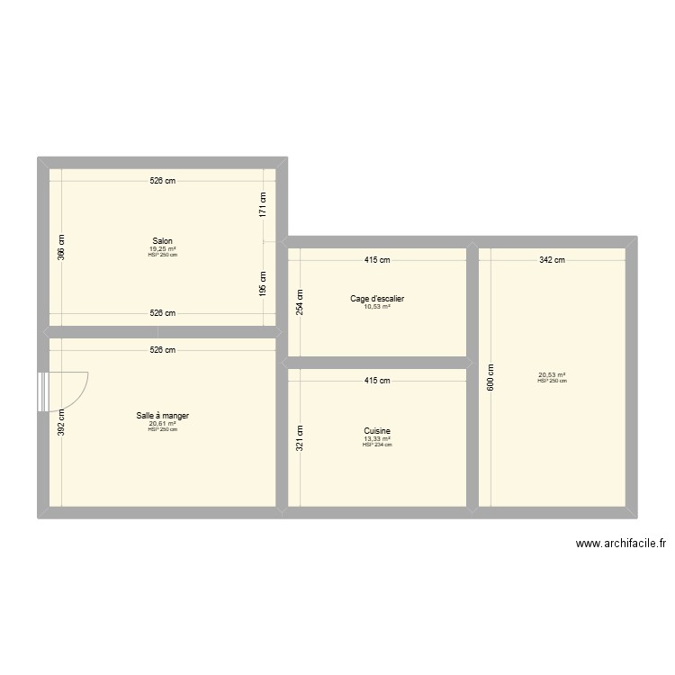 Plan maison la clisse. Plan de 5 pièces et 84 m2