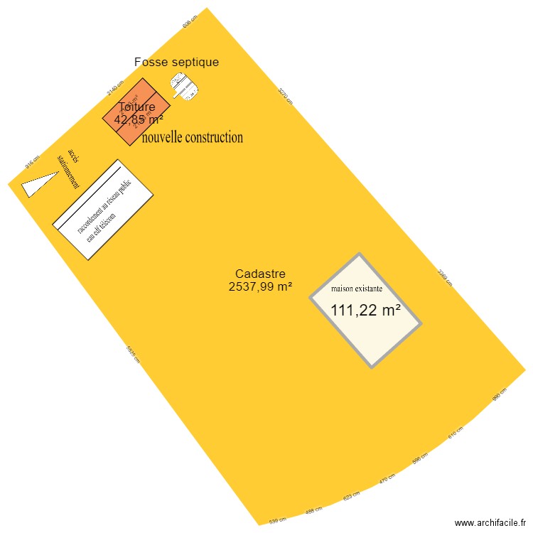 PLAN DE MASSE. Plan de 1 pièce et 111 m2