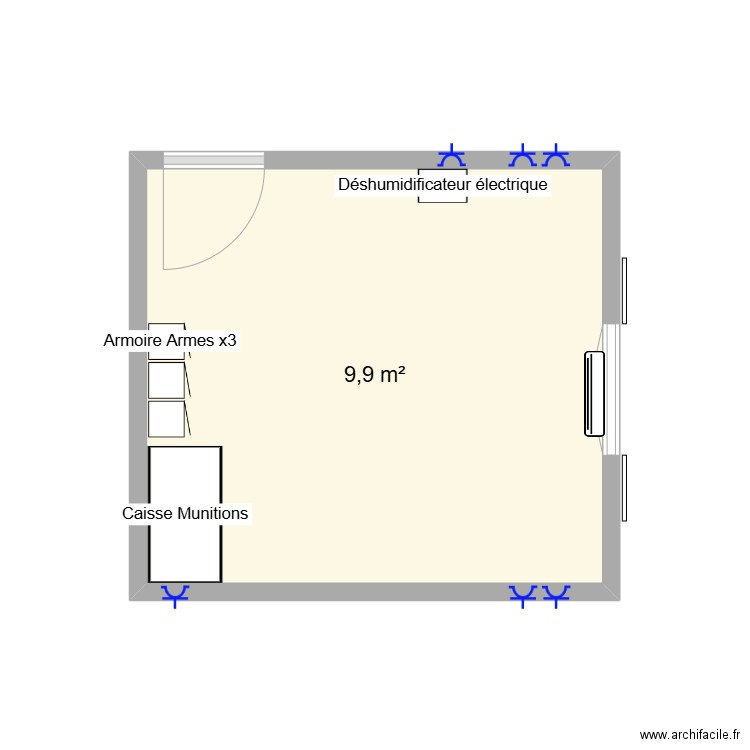 Projet BSR. Plan de 1 pièce et 10 m2