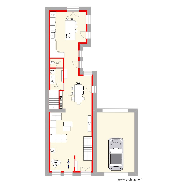 200 AV des marins RDC. Plan de 4 pièces et 124 m2