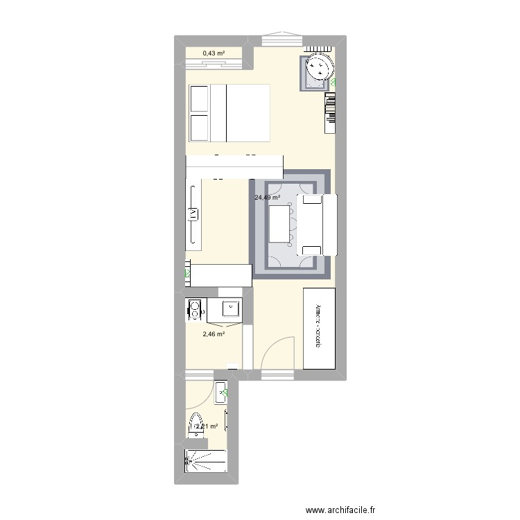 GODRANS. Plan de 4 pièces et 30 m2